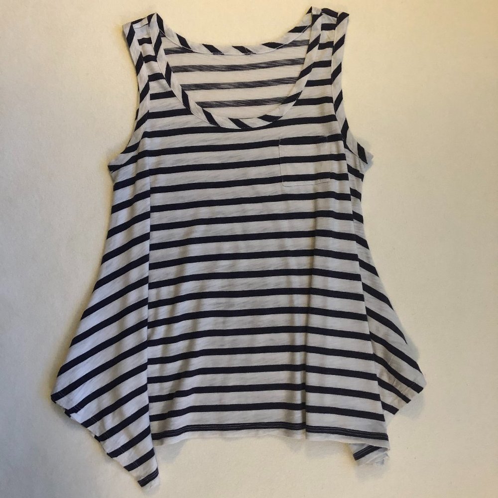 Navy Blue and White Trapeze Tunic